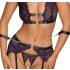 Cottelli Bondage - set donjeg veša i lisice (crno-ljubičaste) - XL
