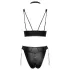 Cottelli Bondage - sjajni grudnjak set sa lisicama (crna) - M