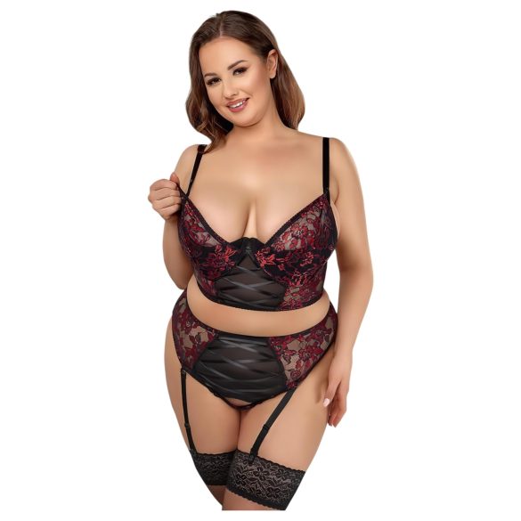 Cottelli Plus Size – komplet grudnjaka (crvena)