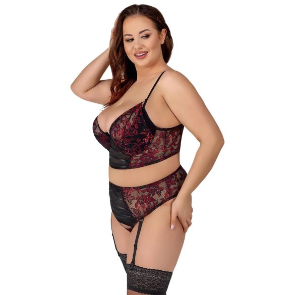 Cottelli Plus Size – komplet grudnjaka (crvena)