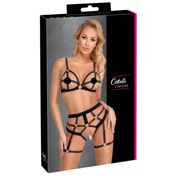 Cottelli - dvodelni crni set pojaseva - XL