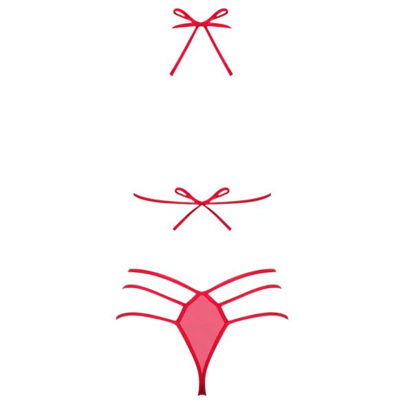 Obsessive Giftella - Set crvenog donjeg veša s mašnom