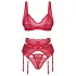 Obsessive Cupid Desir - čipkasti donji veš komplet (crveni) - L/XL