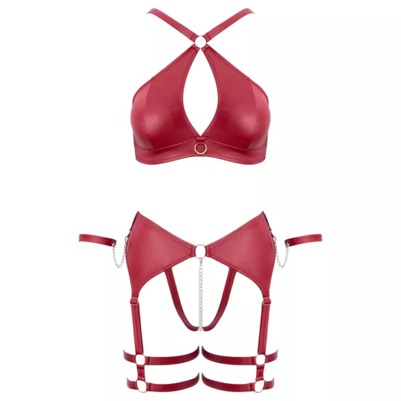 Cottelli Bondage - set brushaltera s prekrštenim trakama (crvena)