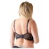 Cottelli Plus Size - crni potporni grudnjak sa prstenovima