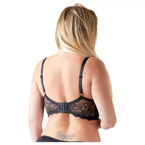 Cottelli Plus Size - crni potporni grudnjak sa prstenovima - 90D