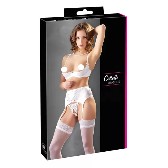 Cottelli - beleži set sa čipkom i pertlama za podizanje grudi - 80B/M
