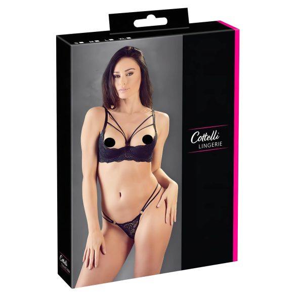 Cottelli - crni grudnjak s kaiševima i tangama - 85B/L