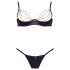 Cottelli - Set sa lancima i satenskim podizačem grudi sa cirkonima (crno) - 80B/M
