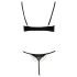 Cottelli - Set sa lancima i satenskim podizačem grudi sa cirkonima (crno) - 80B/M