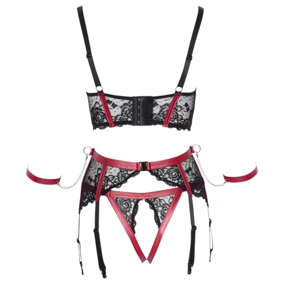 Cottelli Bondage - Crveni mat set sa čipkastim grudnjakom - L