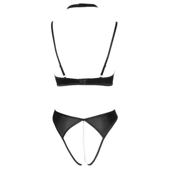 Cottelli - Čipkasti set sa vratnim kaišem za pridizanje grudi (crni) - 85B/L
