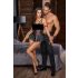 Cottelli Bondage - Sjajni set i lisice za ruke (crno) - L