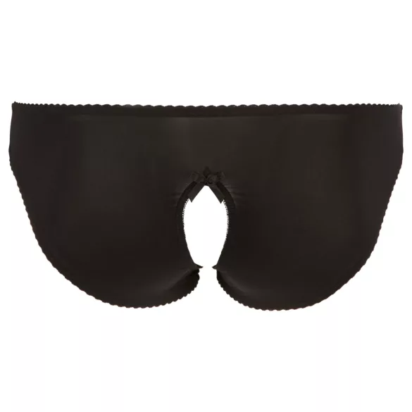 Cottelli Plus Size - čipkaste otvorene gaćice (crne) - 3XL
