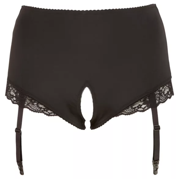 Cottelli Plus Size - Čipkasti otvori za čarape (crna) - 4XL