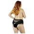 Cottelli Plus Size - crne čipkaste gaćice s perlama - 2XL