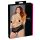 Cottelli Plus Size - crne čipkaste gaćice s perlama - 4XL