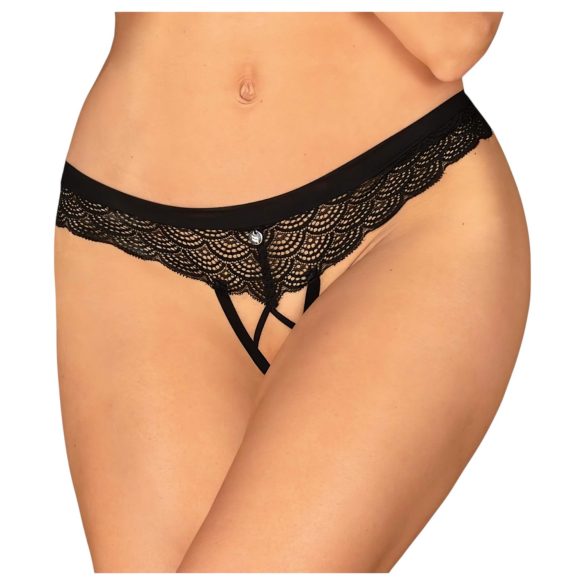 Obsessive Chemeris - otvoreni tanga veš (crna) - M/L