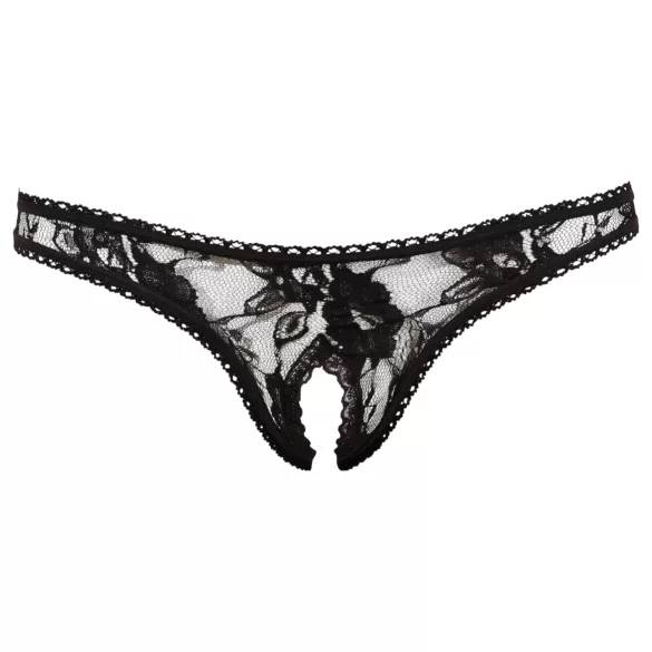 Cottelli - Seksi tanga od čipke (crna)