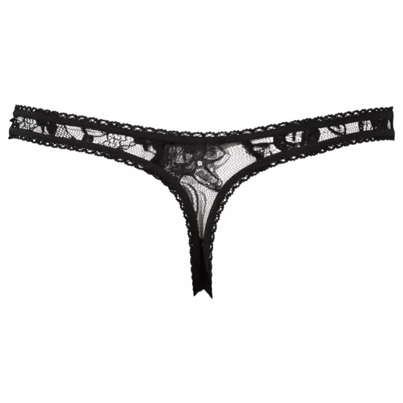 Cottelli - Seksi tanga od čipke (crna) - XL
