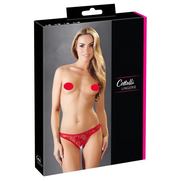 Cottelli - Čipkasti seksi tanga (crvena)