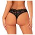 Obsessive Donna Dream - čipkaste otvorene tanga gaćice (crne) - M/L
