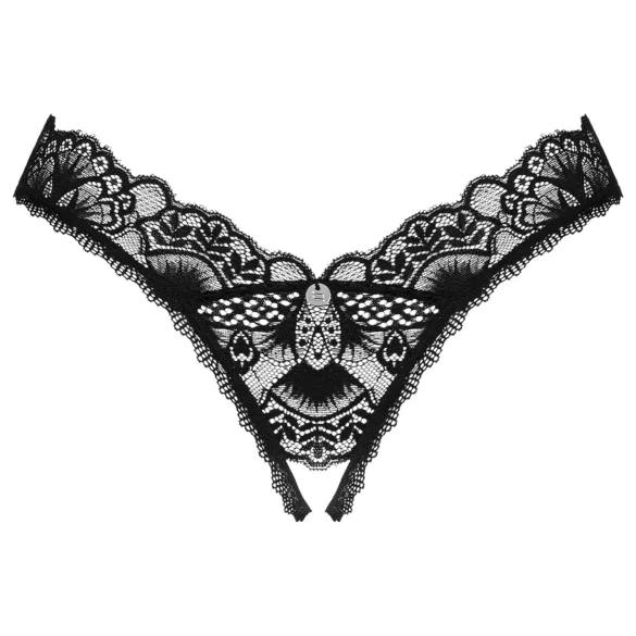 Obsessive Donna Dream - čipkaste otvorene tanga gaćice (crne) - XL/XXL