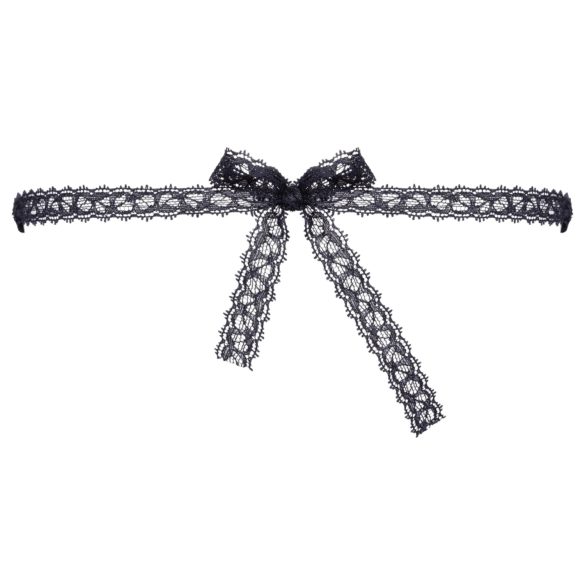 Cottelli - ukrašena, vezena čipkana maska (crna)