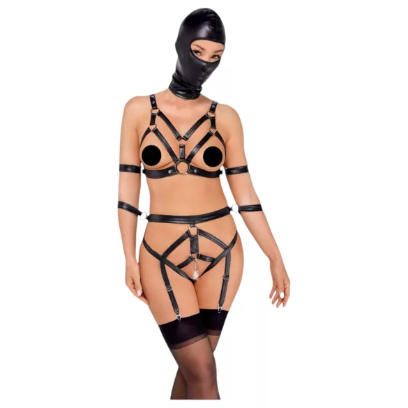 Bad Kitty - set crnog pojasa i maske - L