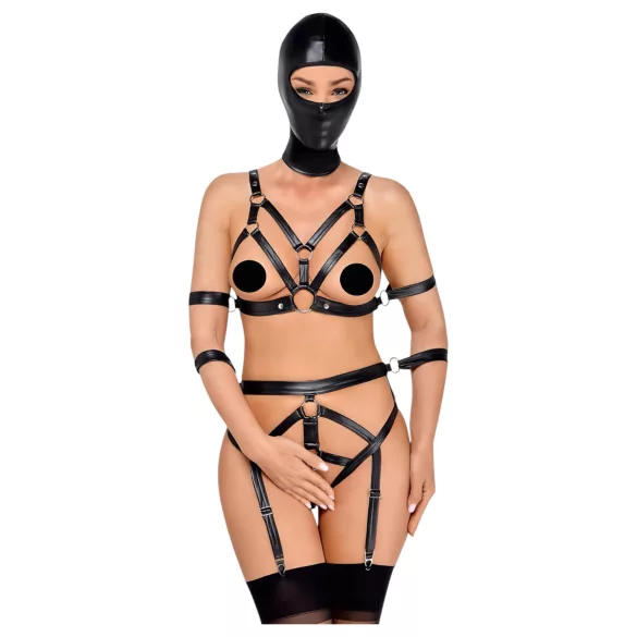 Bad Kitty - set crnog pojasa i maske - L