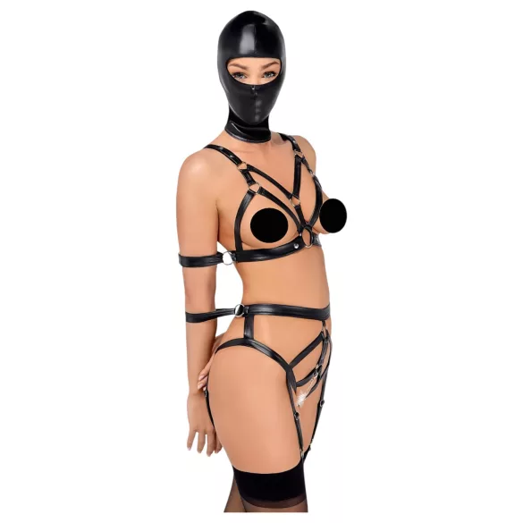 Bad Kitty - set crnog pojasa i maske - L