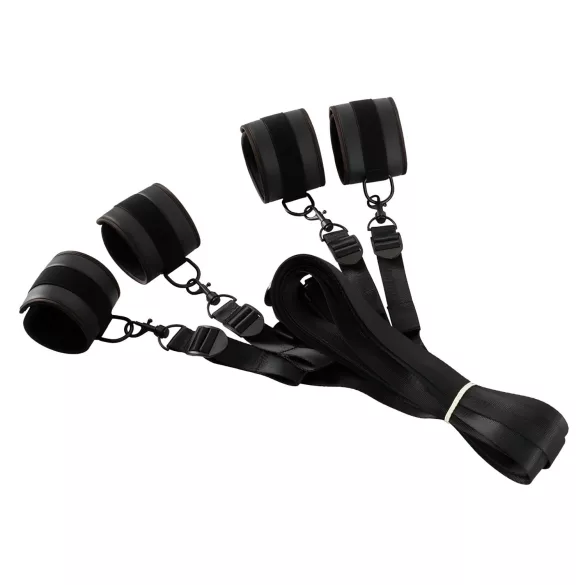 Vegan Fetish - set za vezivanje za krevet (crna)