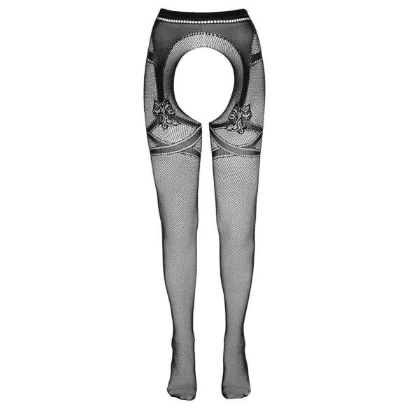 Cottelli - Dvostruki efekat, otvorene mrežaste čarape (crne) - L/XL