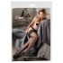 Cottelli Plus Size - Crne čipkane čarape s halterima, širine 15cm