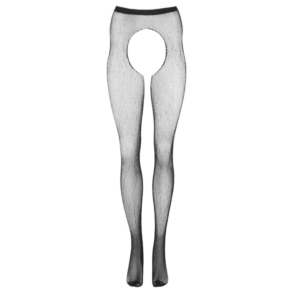Cottelli Legwear - otvorene, sjajne, crne čarape (S-L)