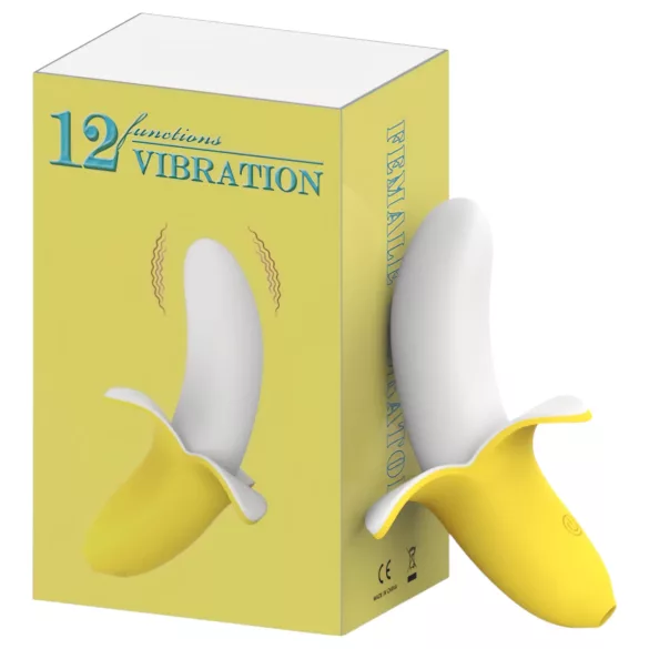 Lonely - vodootporni banana vibrator na punjenje (žuto-beli)