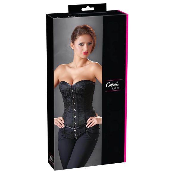 Cottelli - izvezeni party korset (crna) - 2XL