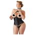 Cottelli Plus Size - satenski korset (crni) - 2XL
