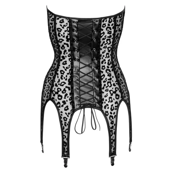 Noir - Crni top sa leopard printom i halterima (crna boja) - L