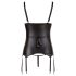 Cottelli Bondage - sjajni top s lisicama za podizanje grudi (crni) - XL