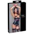 Cottelli Bondage - Sjajni top sa okovratnikom za podizanje grudi (crni) - XL
