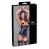 Cottelli Bondage - Sjajni top sa okovratnikom za podizanje grudi (crni) - XL