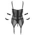 Cottelli Bondage set - Crni top sa kaiševima, lisicama i tangama