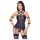 Cottelli Bondage set - Crni top sa kaiševima, lisicama i tangama - L