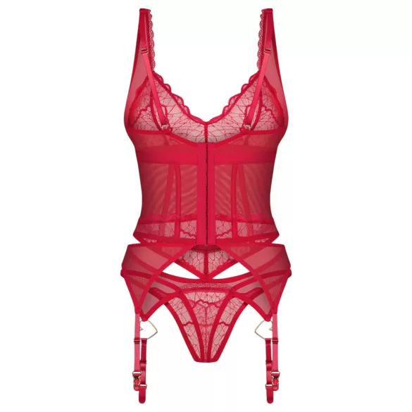 Obsessive Cupide Desir - providni čipkani set (crveni)