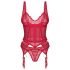 Obsessive Cupide Desir - providni čipkani set (crveni) - L/XL