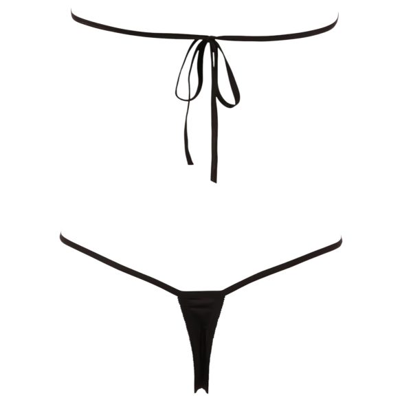 NO:XQSE - Otvoreni, seksi bodi sa cirkonima - crni (S-L)