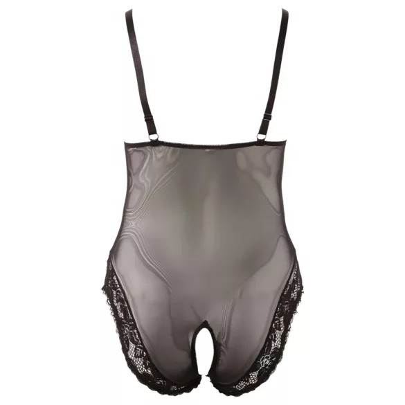 Cottelli Plus Size - čipkasti bodi (crni) - XXXL