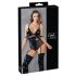 Cottelli Bondage - sjajni bodi s lisicom (crni) - XL