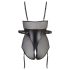 Cottelli Bondage - sjajni bodi s lisicom (crni) - XL